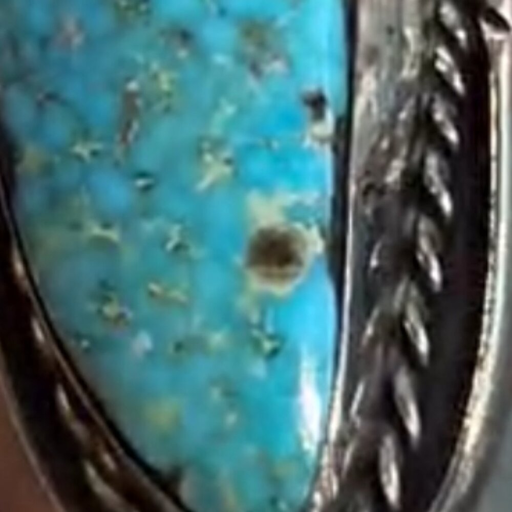 Navajo sterling silver and turquoise pendant and  brooch - Picture 3 of 8